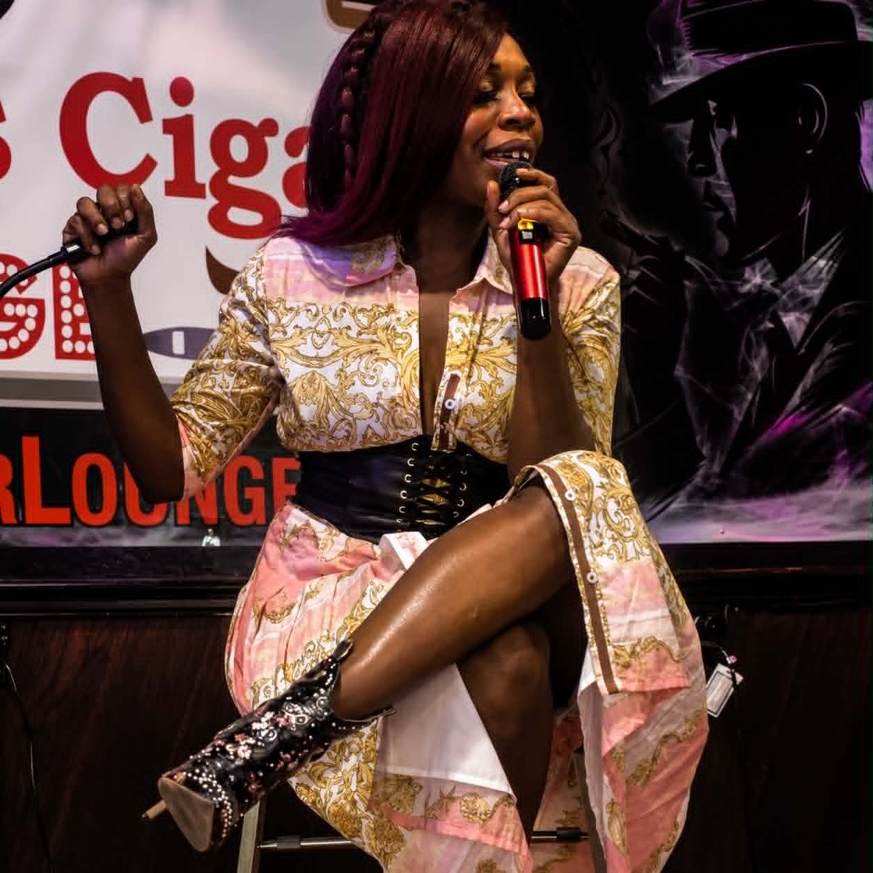 Sassy performing at cigar lounge